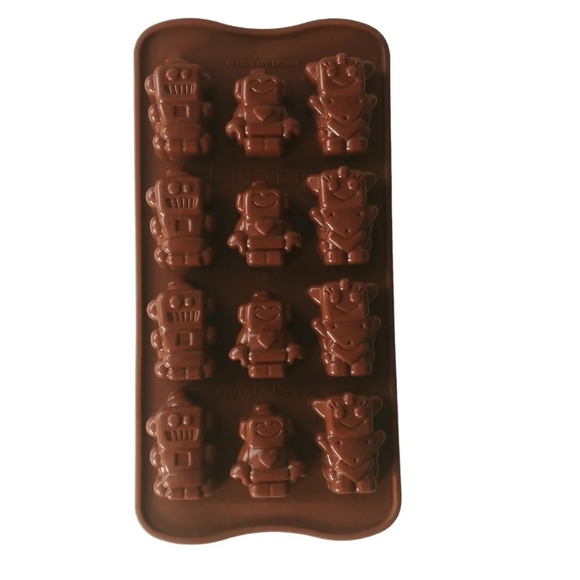 Silikomart Silcone Mold for Chocolate & Candy Melts - Cute  Robots - Picture 1 of 2